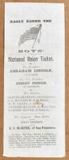 Original 1865 President Abraham Lincoln National Union Ticket, San Francisco picture
