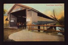POSTCARD : CONNECTICUT - ANSONIA CT - COVERED BRIDGE 1911 VIEW picture