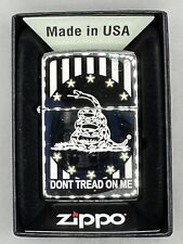 Don’t Tread On Me Flag Black Ice Zippo Lighter NEW W/ Box 49311 picture