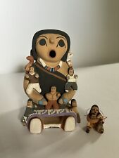 VTG Native American Story Teller Figurine Children & Ornament Signed M. Garviso picture