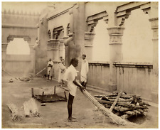 Harrington & Norman, India, Calcutta, Man about to Set Light to a Funeral Pyre v picture