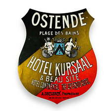 Hotel Kursaal Ostende Belgium Mermaid Die-Cut Scarce Early Vintage Luggage Label picture