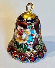 Vintage Cloisonne Miniature Brass Bell picture