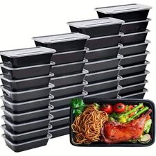 30-Piece Meal Prep Food Storage Containers with Clear Plastic Lid, Black picture