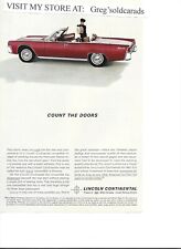 2 Original 1962 Lincoln Continental  vintage print ad (ads)  Sedan & Convertible picture