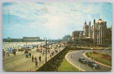 1957 Postcard View Over The Beautiful Boardwalk Atlantic City NJ Cars picture
