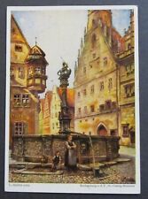 L Mossler Print Rothenburg Bavaria Germany Town Hall White Border Postcard picture