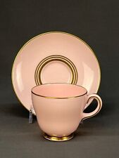 Scarce 1957 Wedgewood Alpine Pink + Gold Demitasse Cups + Saucer #3228 picture