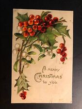 Antique   1907 Embossed  CHRISTMAS  Postcard picture