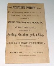 Rare Antique Victorian American Eureka Club Orchestra Trade Card Canajoharie NY picture