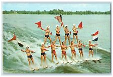 c1960 Pyramid Thrills Ski Show Cypress Gardens Florida Vintage Antique Postcard picture