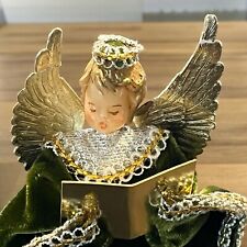 Vintage Wax Angel KOESTEL  Evergreen Velvet 5.5” Choir Angel Wax Head Angel picture