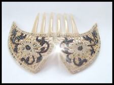 Vintage French Ivory Celluloid Hair Comb w/RS picture