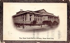 New York City NY Public Library Street View Edwardian People c1910 DB Postcard picture