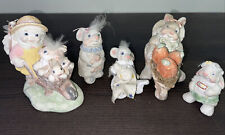 Lot of 5 Kristin Easter Bunny Rabbits, Cast Art Dreamsicles Vintage picture
