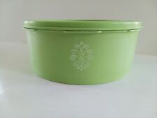 Vtg Tupperware #1204 Stacking Canister Servalier Lid Apple Green 8 Cup picture
