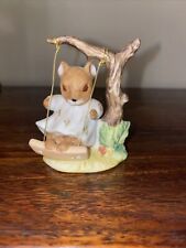 Vintage 1975 ENESCO MOUSE ON A SWING FIGURINE  E-5952 picture