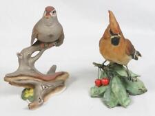 Lot of 2 Bird Figurines Boehm 468C Tree Sparrow & Guiseppe Tay Bohemian Wax Wing picture