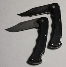 2 X EARLY BUCK 422 BUCKLITE FOLDING KNIFE IN BLACK GREY & POLISHED BLADES EXC picture