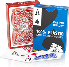 2 Decks Jumbo Playing Cards Poker Index 100% Plastic Poker (Wide) Size Large Jum picture