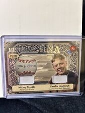 Historic Dna Prime Two Mickey Mantle And Charles Lindbergh 4/5 picture