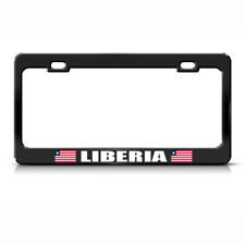 Liberia Liberian Flag Black Country Steel Metal License Plate Frame picture