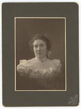 Antique c1900s Large Cabinet Card Taft Beautiful Woman in Dress Glens Falls, NY picture
