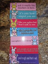 Rare Vintage Lot Of 7 Cute It's Happy Bunny Stickers picture