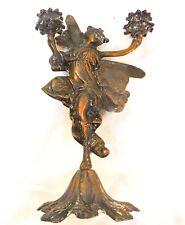 VINTAGE BRASS/BRONZE 2 CANDLE FAIRY HOLDER picture