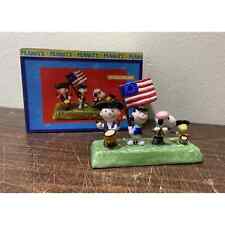 Rare FLAMBRO Snoopy/Peanuts HEROES July 4th PATRIOT PARADE Porcelain FIGURINE 3½ picture