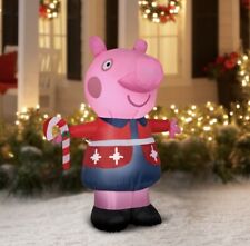 Gemmy 4.5’ Peppa Pig in Christmas Outfit Inflatable Airblown Decoration NEW picture