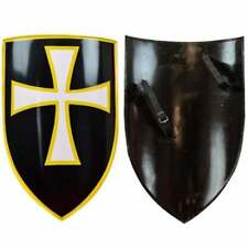Medieval Templar White Cross Shield~ Hand Forged Shield Christmas Templar Shield picture