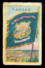 1890 KANSAS State FLAG Tobacco Card N501 AMERICAN EAGLE Small Size Varaint picture