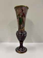 Antique Enamel on Copper Portrait Vase picture