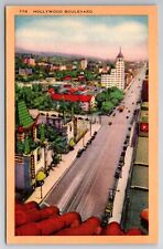776 HOLLYWOOD BOULEVARD, California, CA, Unused Vintage Linen Postcard picture