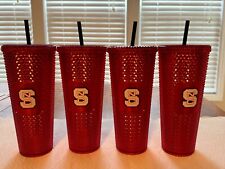 Set of 4 Starbucks NC State University Studded Red 24oz Cups Wolfpack picture