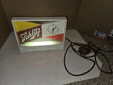 Vintage 1950's 1955 Schlitz Beer Lighted Clock Sign,Counter,Working,Fluorescent picture
