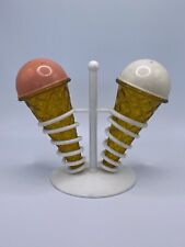 Vintage 1974 Plastic Ice Cream Cone Salt and Pepper Shakers Hong Kong As Is picture