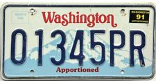 *BARGAIN BIN*  1991 Washington APPORTIONED License Plate #01345PR picture