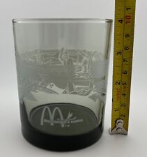 Vintage McDonald's Hawaii Etched Glass Tumbler - Libbey Glassware - Smoked Grey picture