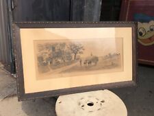 WOW Quartersawn oak picture frame C Westerly 1897 print NYC 31.5/18 fancy detail picture