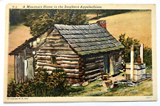 A Mountain Home in the Southern Appalachians Log Cabin Well Homestead Postcard picture