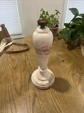 Vintage antique Pink Alabaster Table Lamp Marble Carved Urn Style 1920s/30s picture