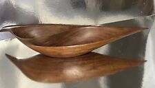 Emil Milan MCM Wood Bowl Biomorphic Carved Vessel Mid Century Modern 18  1/2