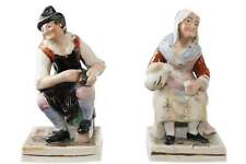 Antique Staffordshire Cobbler and Wife bookend figures picture