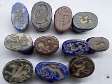 Sassanian Roman Intaglio’s,seal Stamp,lapis Jusper Stone Seal Lot,11 Beads picture