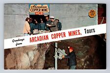 Arcadian Copper Mines MI-Michigan, Banner Greetings, Vintage Souvenir Postcard picture