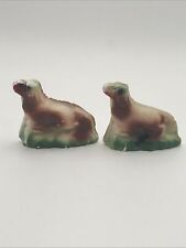 Pair Vintage Free Standing Chalkware  Hunting Dog Spaniel Pointer.  SOME WEAR picture