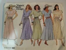 UNCUT Vogue's Basic Sewing Clothing Dress Design Fashion Pattern Size 14-18 Vtg picture