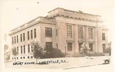 RPPC Clay County Courthouse Louisville Illinois Real Photo Postcard picture